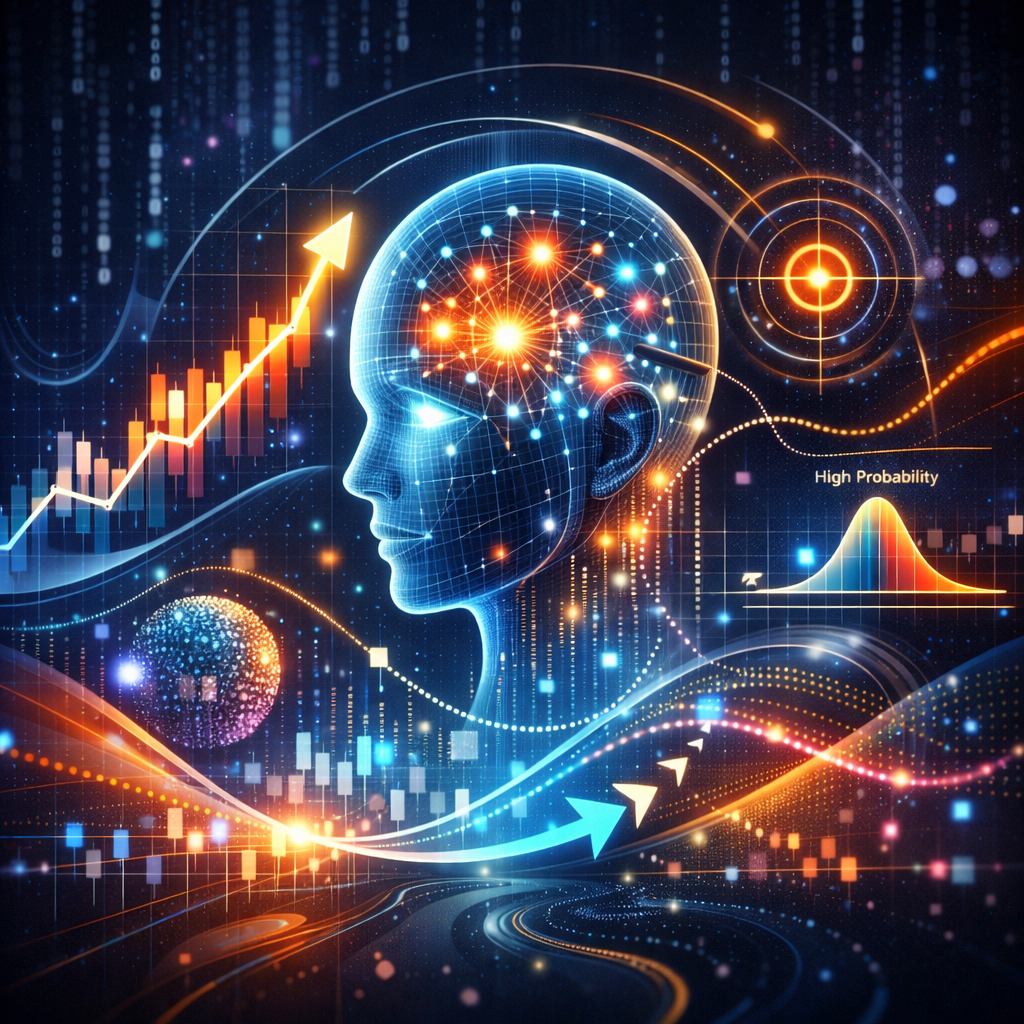 Human head with neural network and data charts representing artificial intelligence